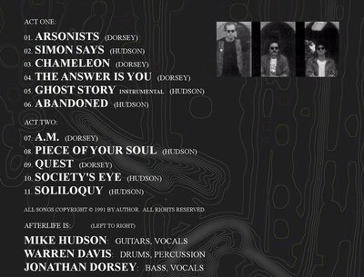 Back cover for our 3rd album "Curtain Call"