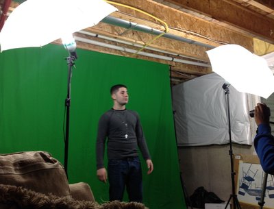 Nicky T shooting his music video for holiday track, "Gift Rapping Part 2"