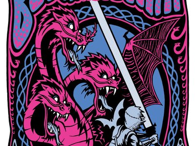 Blue Snaggletooth show bill - artwork by Jeremy Wheeler
