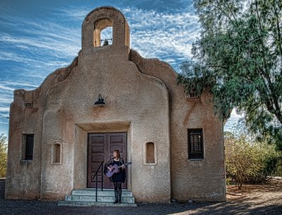 Diane Graham took this cool photo of me at San Pedro Chapel in Tucson, Arizona