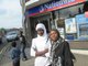 My aunt on a holiday in the UK. At Soho road