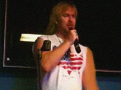 Me at an open mic