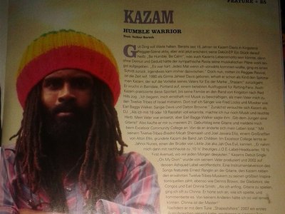 Kazam Davis "Riddim Magazine feature" ...2013