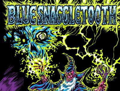 Blue Snaggletooth show bill - artwork by Tony Fero