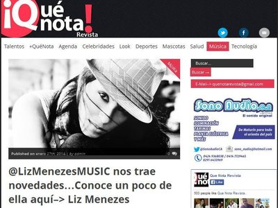 Liz Menezes en revista Que Nota Venezula