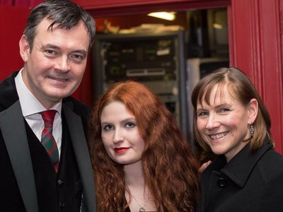 Grant Stott, myself and Arlene Hutchison at Prestonfield's Burns Night 2014