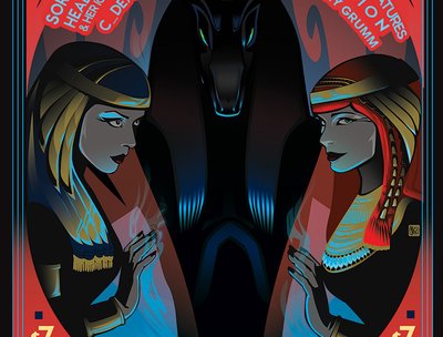 Poster for Roadside Memorial's "IX" album release by Casey Castille