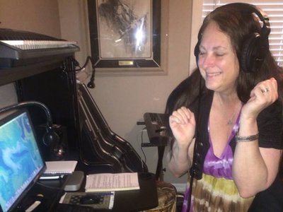 Rockin' out in Robin Kirby's studio