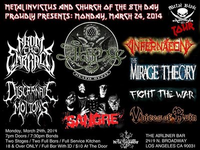 March 24th in L.A. w/ The Absence (Metal Blade Records)