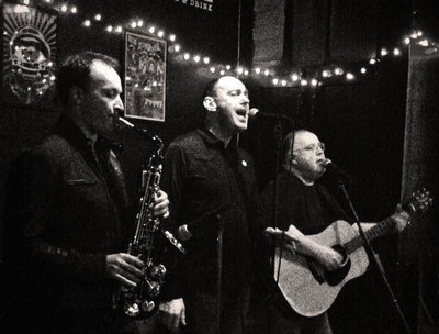 With Stu Rimmer on sax at Sound, Food & Drink, January 2014.