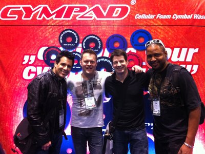 Rich Redmond, Reto Hirsch, Johnny Rabb and I at CymPad booth @ NAMM show.