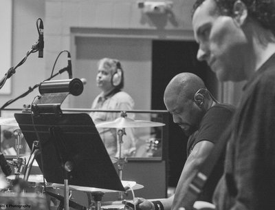 Anthony Sallee, Me and Billy Smiley listening back...