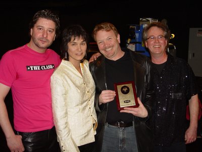 At the MAMAs getting the award for hard rock/punk band of 2009.