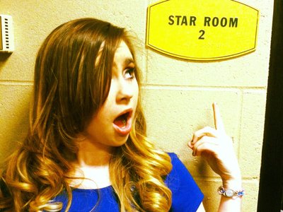 Getting the "star" treatment before singing the National Anthem for the Indiana Pacers.