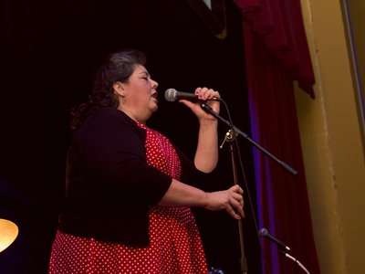 Pam Flores belting her heart out
