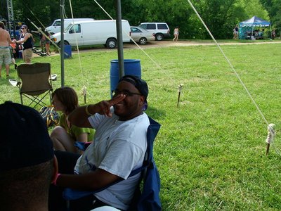 Chris Lacy chillin before showtime