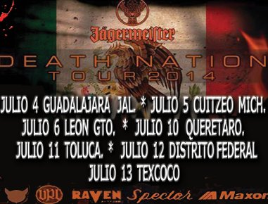 SANGRE y MulucPax - Mexico "Death Nation Tour 2014" Promo flyer
