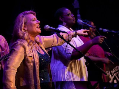 With the Gospel Quartet Remnant at The Barns of Wolftrap 2014, George Harrison Tribute, Bandhousegig