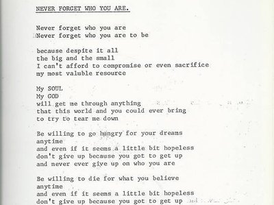 Never Forget Who You Are.