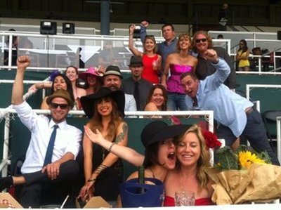 Race track fun with Jupiter Jill and drummer Noel Peters