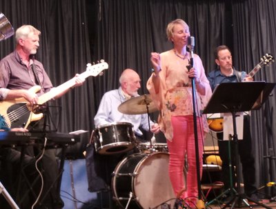 Birthday party at Holbrook village hall with John Roberts, David Abbot and Andrew Stirling