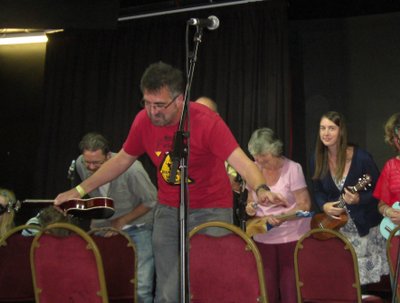 Broadstairs Folk Week - The Pavilion. The finish of our uke performance.