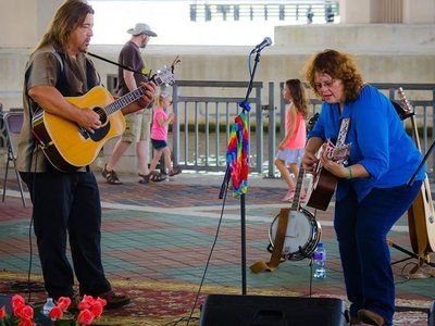 Scott Selph and I at the Riverside Arts Market Photo by Jeff Holland
