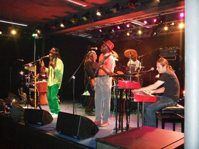 Jimmy preforming with Fowokan Earth music festival Hard Austria 2014