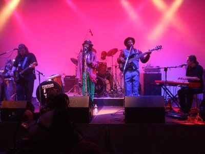 Jimmy preforming with Fowokan Earth music festival Hard Austria 2014