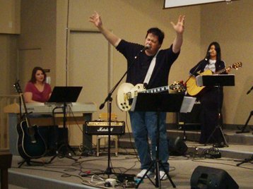 WorshipTeam @ BNC Circa 2012: L to R - Katie, thurane, Marssia, Barry, Heather & John