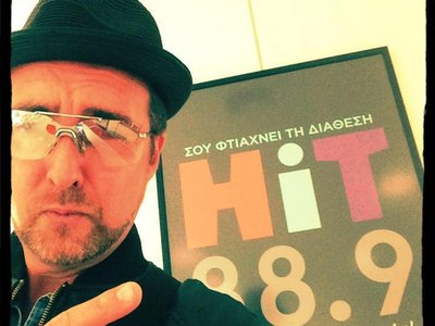At top Hit radio in Athens, Greece!