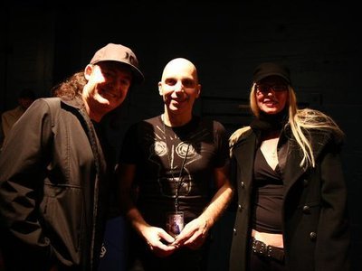 Standing with Jon Mulvey and his mentor Joe Satriani
