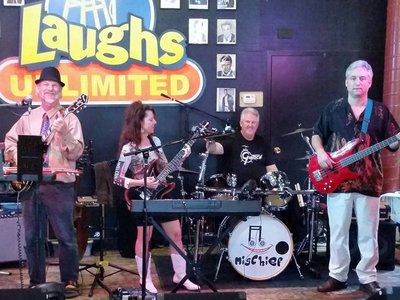 At Laughs Unlimited November 2014 with former bass player Dan Sadler