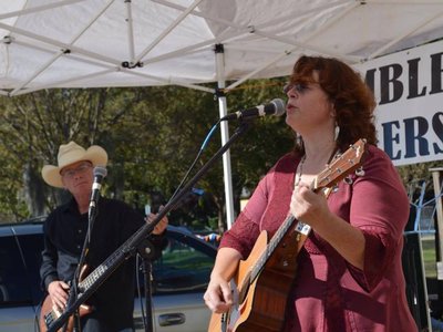 Curtis Schaper and I at the St Augustine Arts Festival. Photo by Tom Welch.