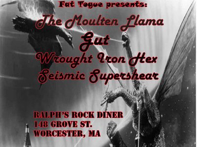 Flyer for Worcester show at Ralphs 1/16/15