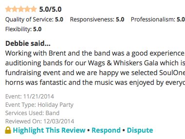 WeddingWire.com Review from Debbie