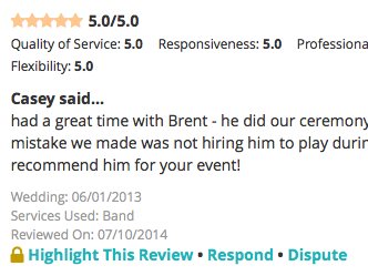 WeddingWire.com Review from Cassey