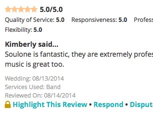 WeddingWire.com Review from Kimberly