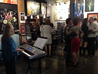  A little dancing going on at the O Gallery inside the Creative Lounge