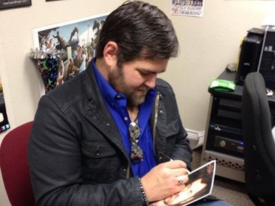 Signing autographs in Paris, Texas
