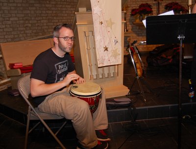 Andy Breivik, Holly's husband, joined us for a couple of tunes at First Night Winchester 2015.