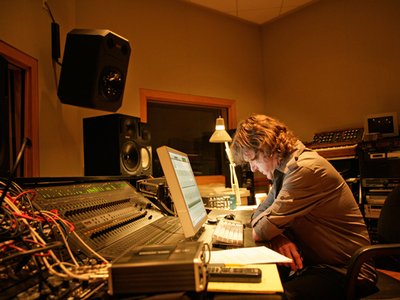 Keith Emerson in studio