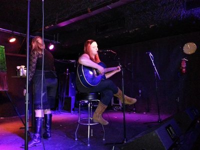 Playing for Artist Kim Jore as she paints