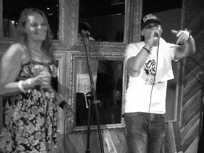 Rockin the mic once again! With fellow vocalist Michelle!