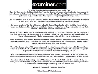 TMLB MORNING GASOLINE EXAMINER REVIEW