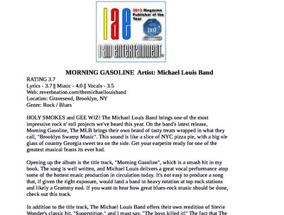 TMLB MORNING GASOLINE IAE MAGAZINE REVIEW 