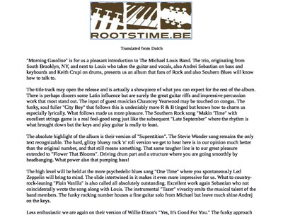 TMLB MORNING GASOLINE ROOTSTIME REVIEW