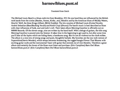 TMLB_MORNING GASOLINE REVIEW BARN OWL BLUES REVIEW