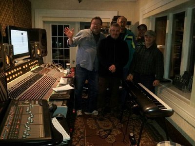 The gang recording "Shores of Home"