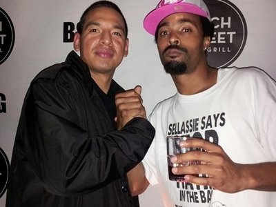 Me and Sellasie at the Birch Street Bar and Grill rap contest 